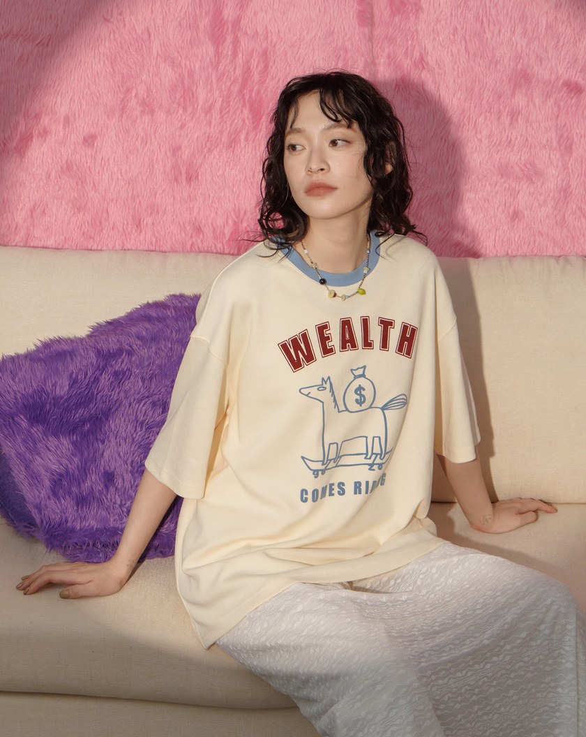 ➤【新年限定】滑板小馬帶你發財T恤(兩色)