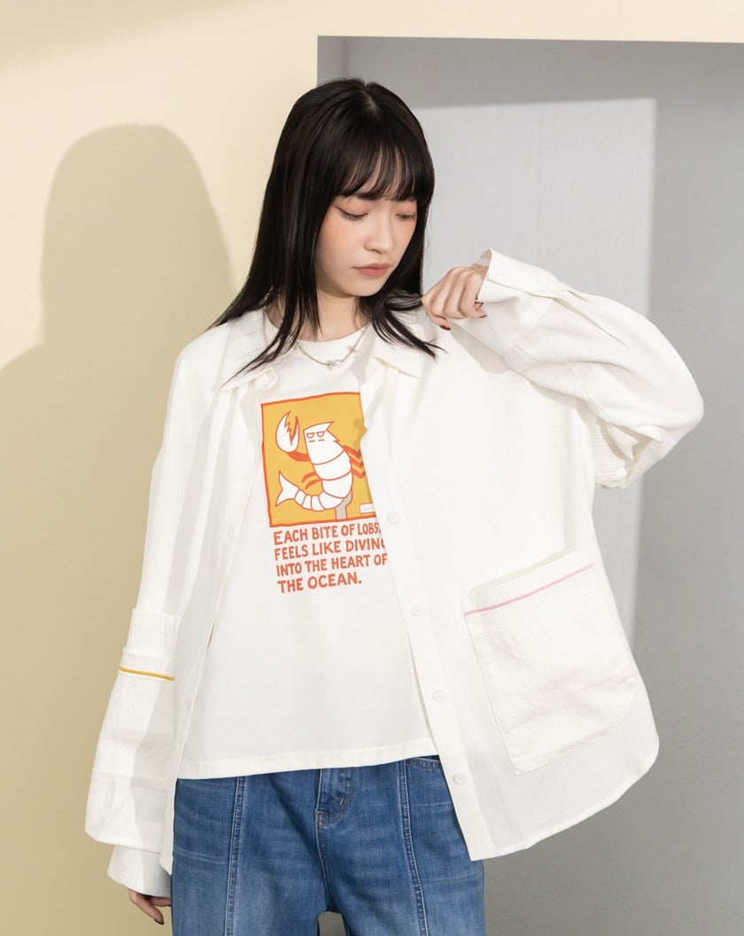 ➤海洋之中貼布繡涼感T恤(兩色)