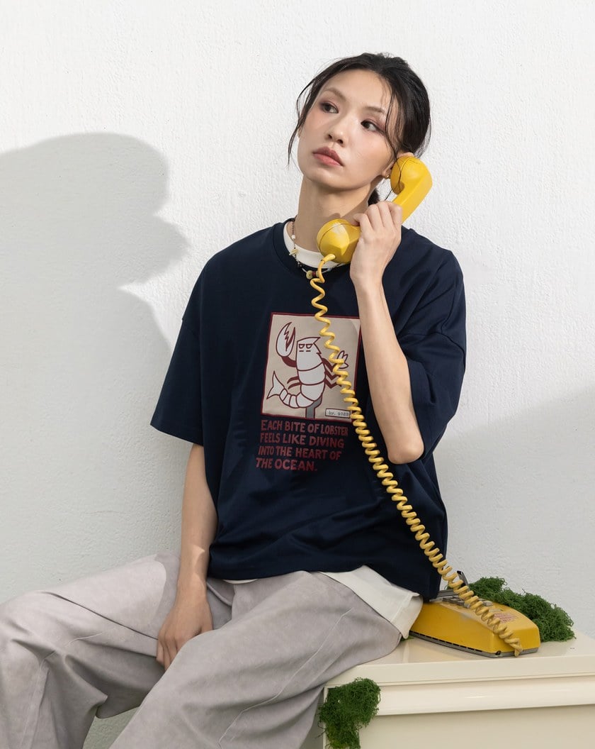 ➤海洋之中貼布繡涼感T恤(兩色)