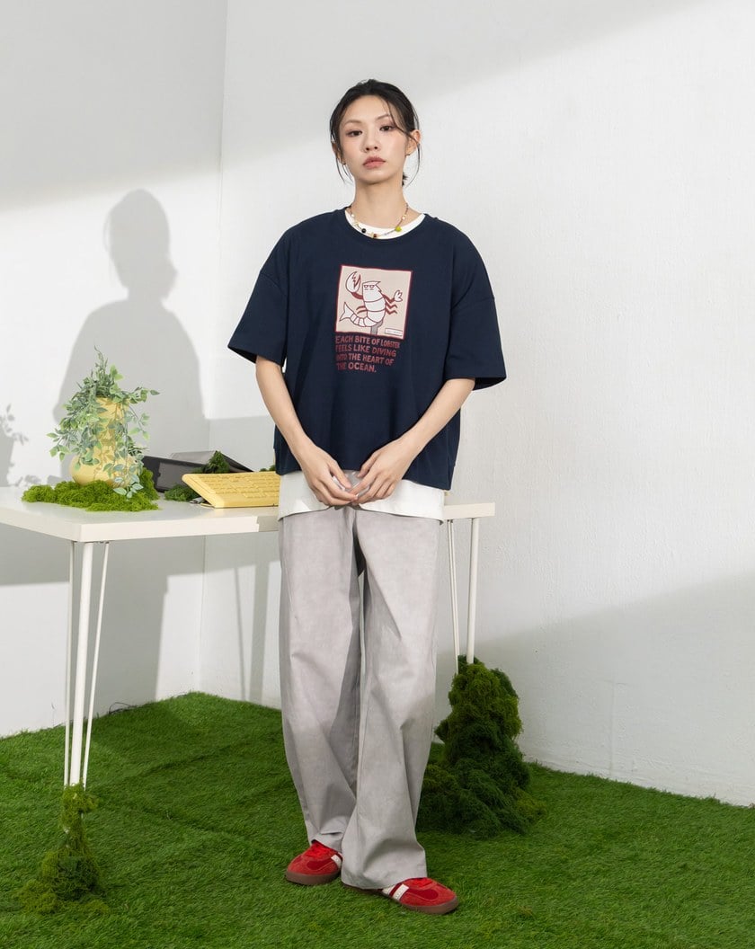 ➤海洋之中貼布繡涼感T恤(兩色)