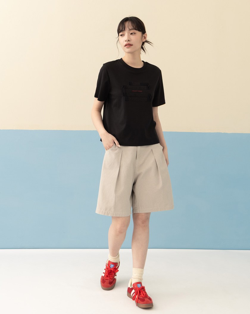 ➤│好事計劃│傳遞愛無限柔膚合肩T恤(黑色)