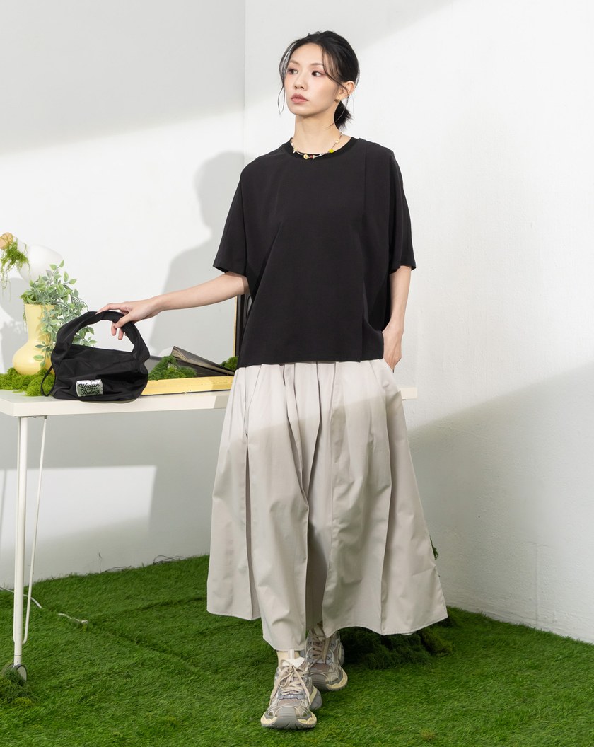 GETAWAY毛巾繡剪接連袖T恤(兩色)