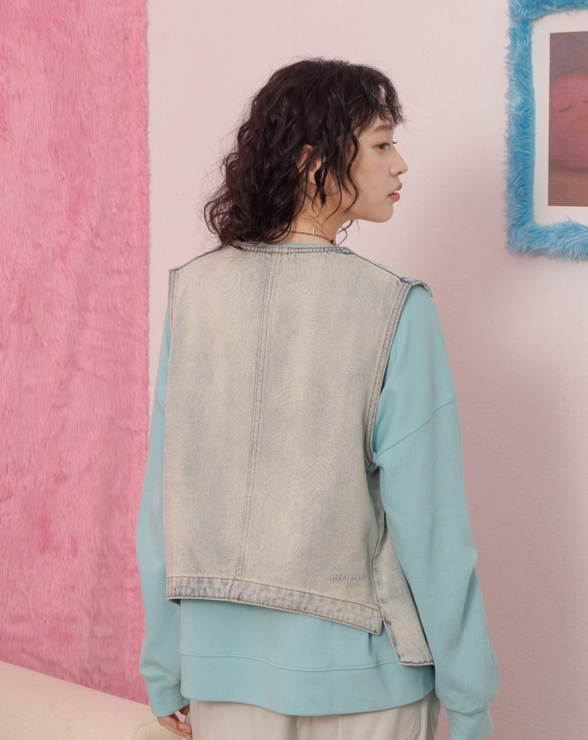 復古牛仔西裝背心(兩色)