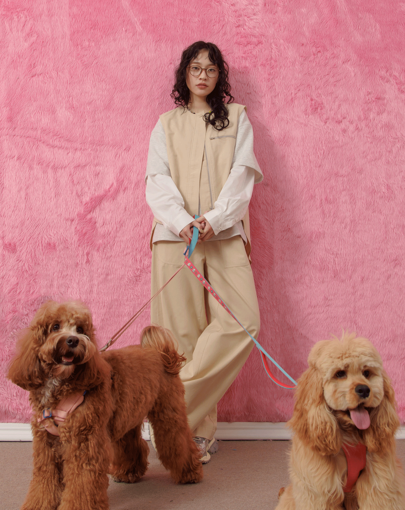 天絲斜邊釦造型工裝背心(兩色)