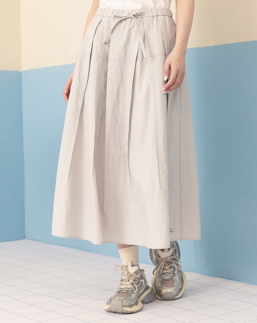 微皺感打褶鬆緊傘裙(兩色)