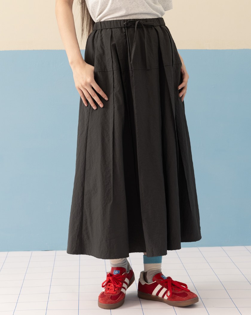 微皺感打褶鬆緊傘裙(兩色)