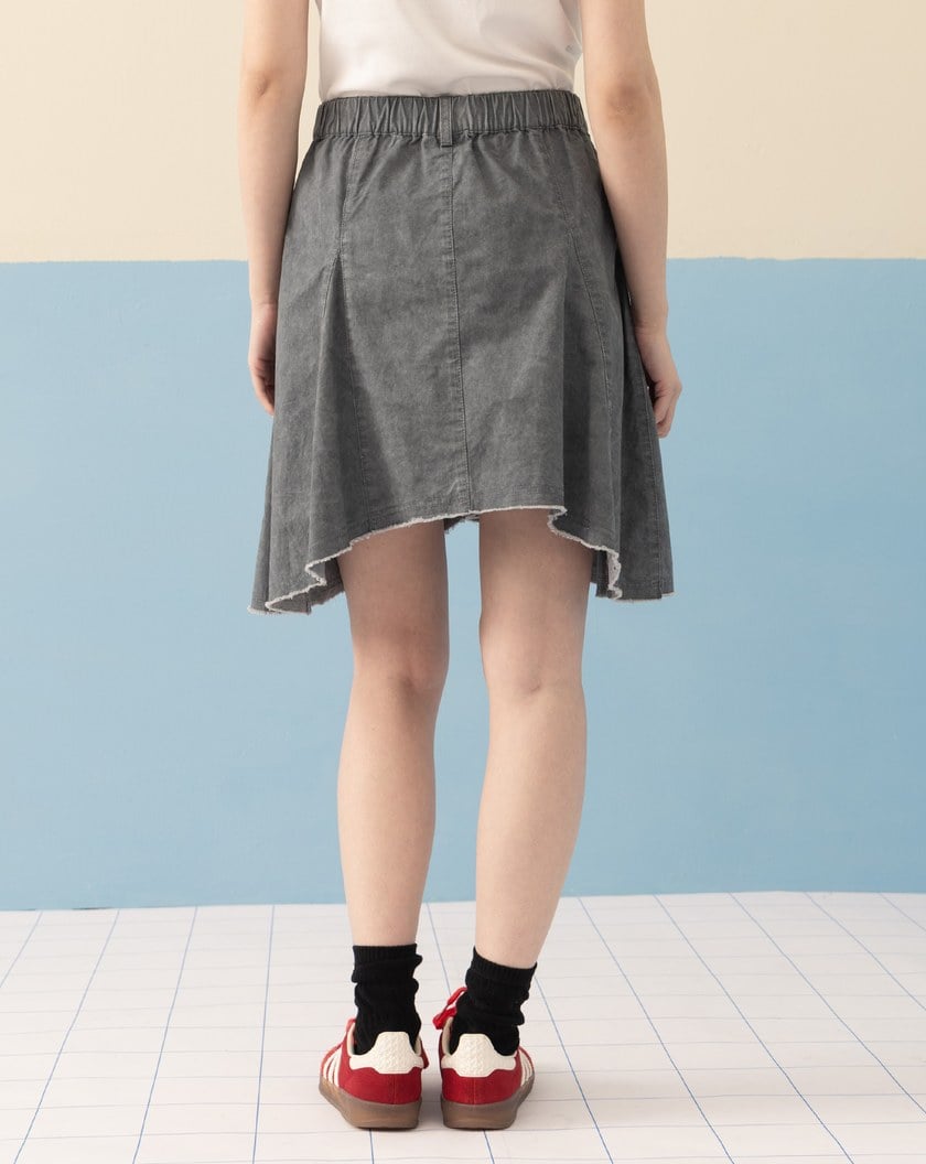 水洗鬚邊拼接造型短裙(兩色)