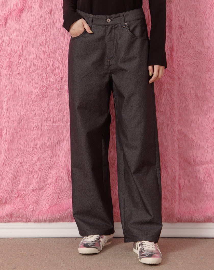 後腰打褶造型直筒褲(兩色)