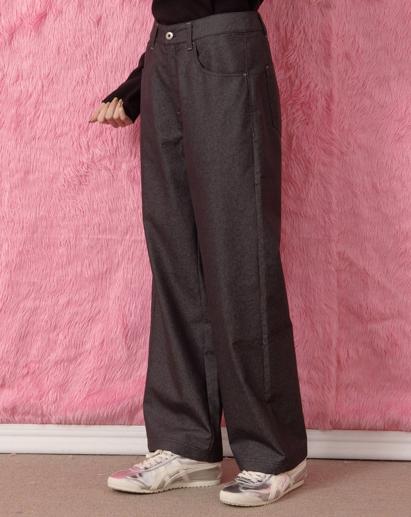 後腰打褶造型直筒褲(兩色)