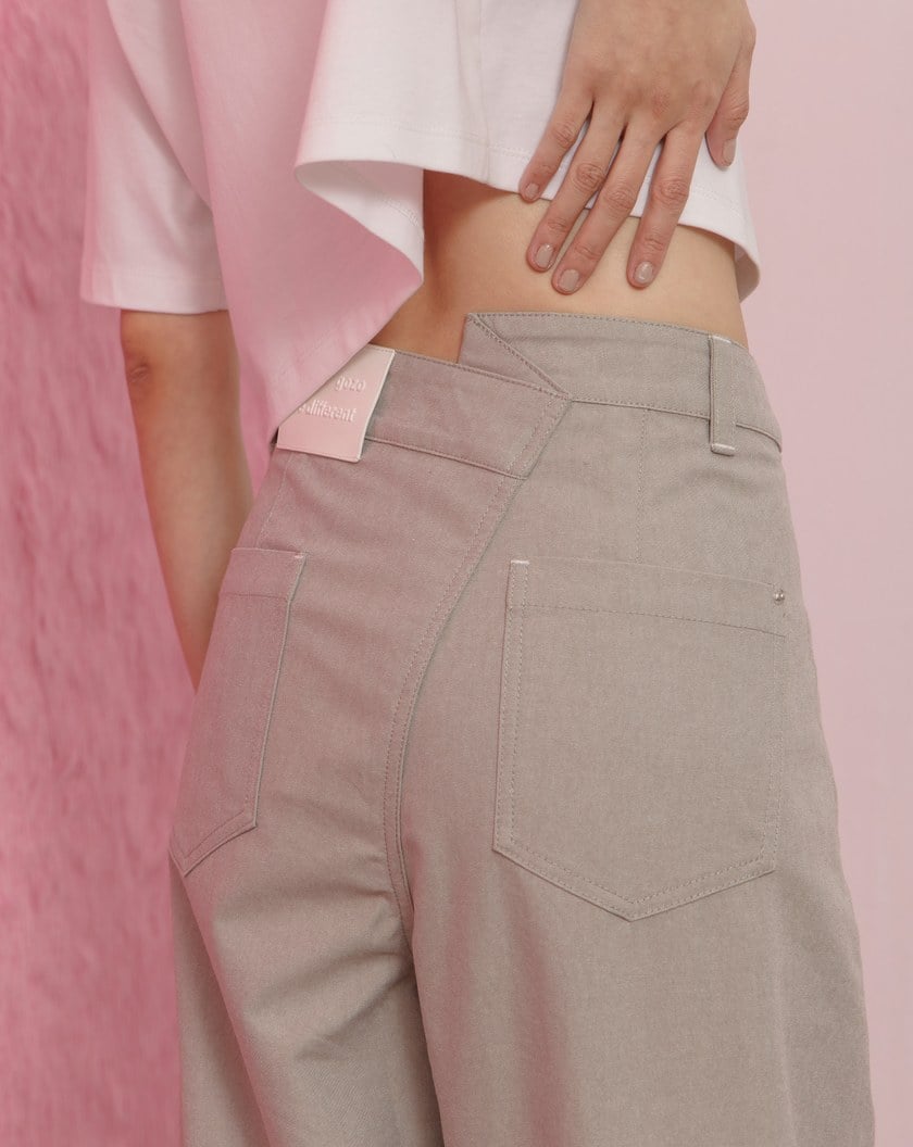 後腰打褶造型直筒褲(兩色)