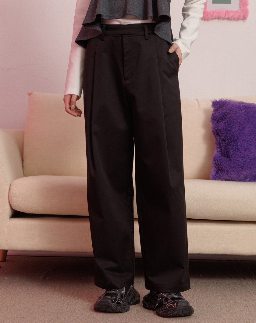 天絲腰頭調節繭型長褲(兩色)