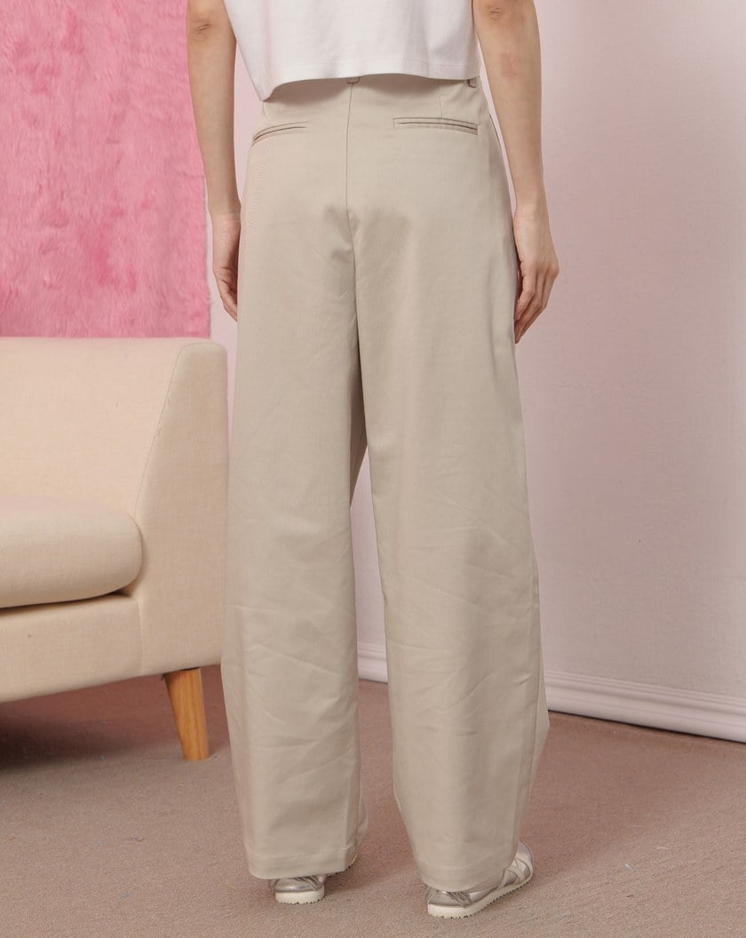 天絲腰頭調節繭型長褲(兩色)