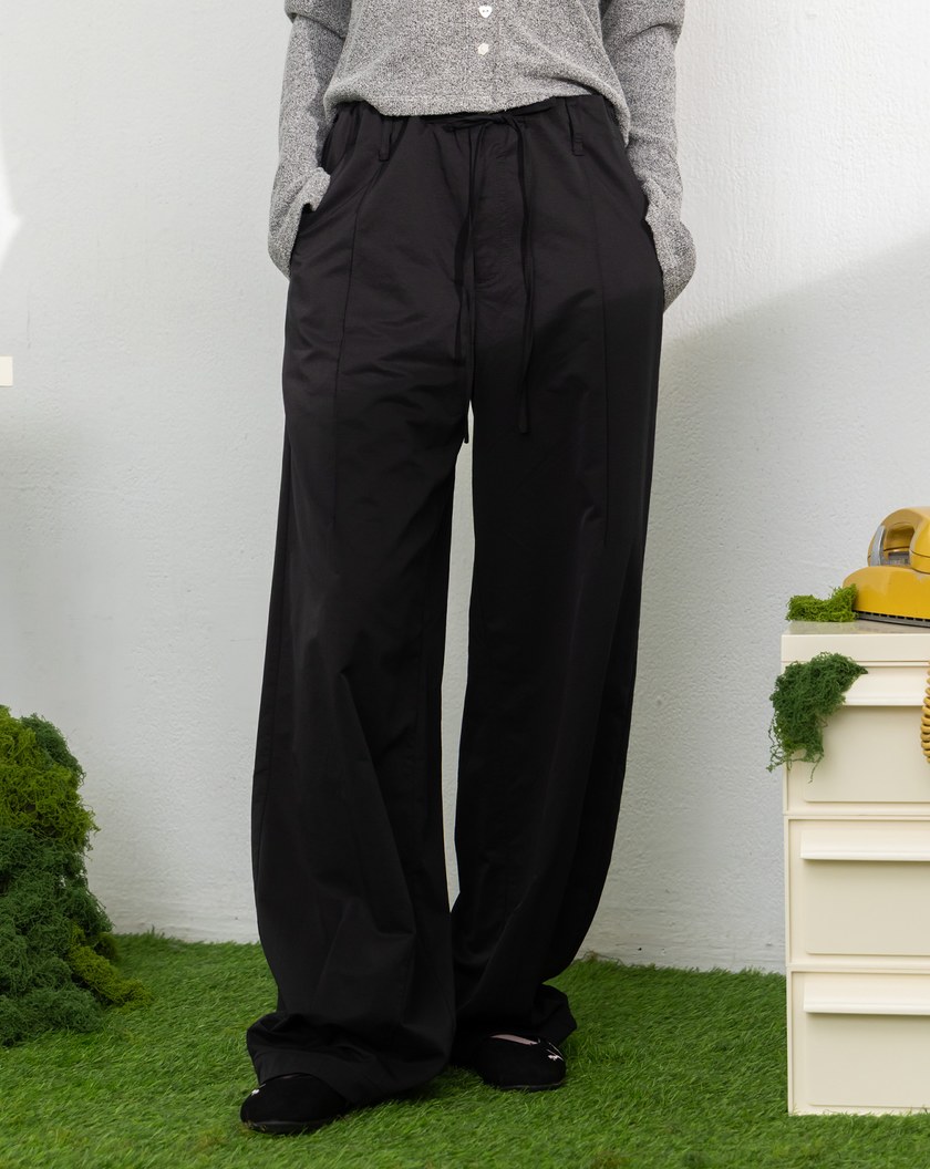 涼感天絲立體縮口繭型寬褲(兩色)