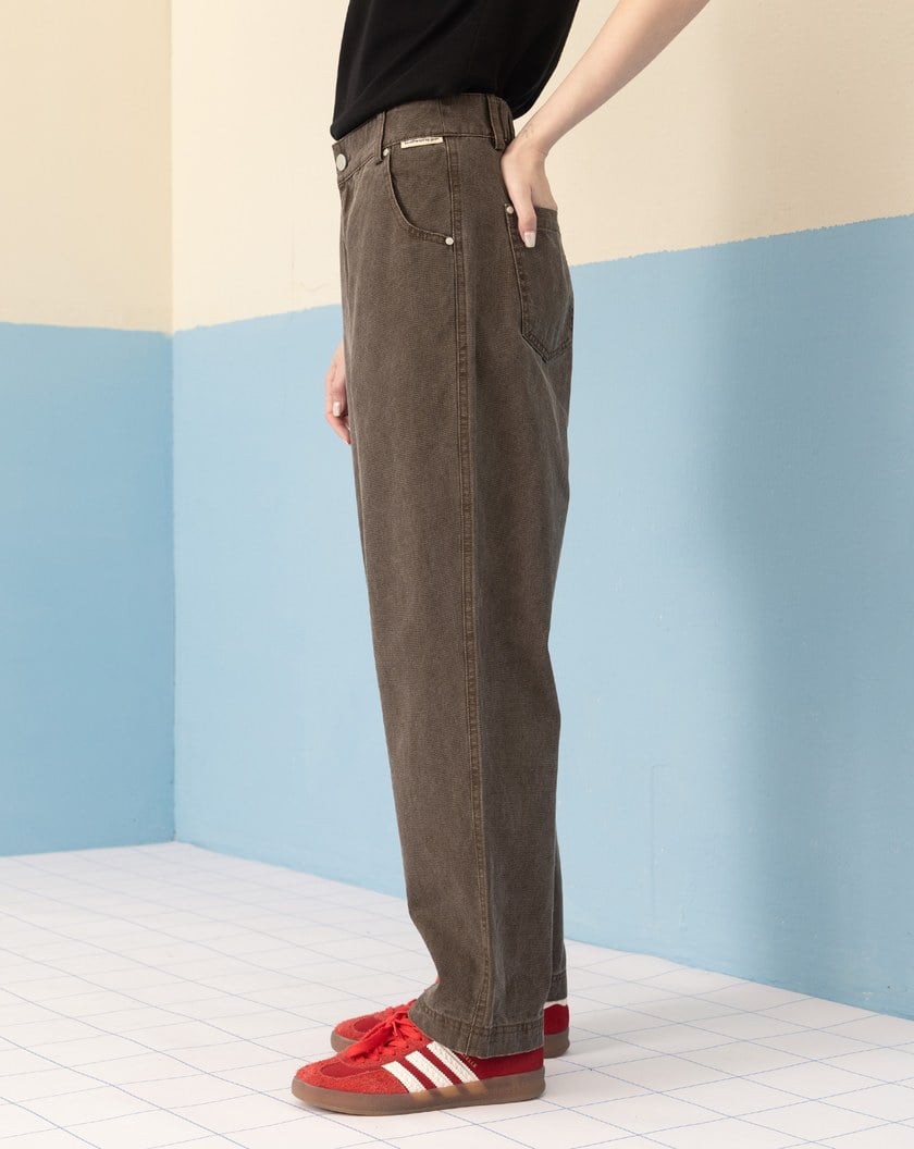 復古水洗後鬆緊男友褲(兩色)