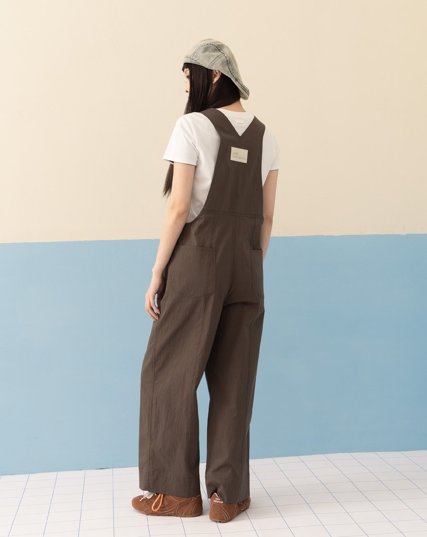 大腰耳造型工裝吊帶褲(兩色)