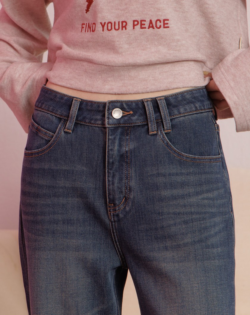 好比例四面彈天絲牛仔直筒褲