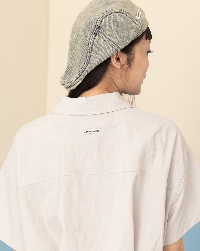 微皺感假兩件抽繩工裝風洋裝(兩色)