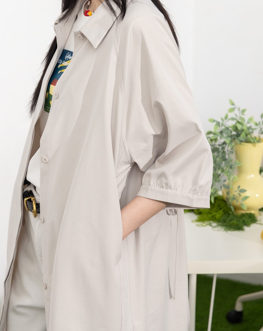 抗皺後腰抽繩造型洋裝(兩色)