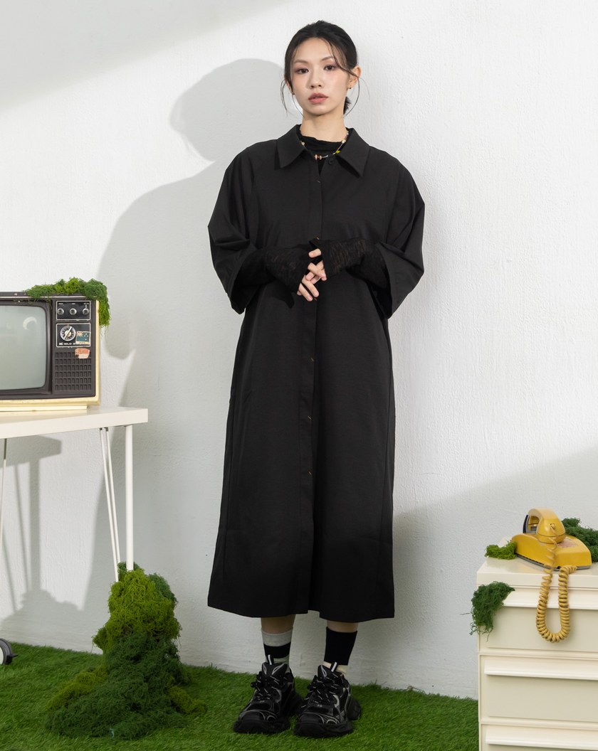 抗皺後腰抽繩造型洋裝(兩色)