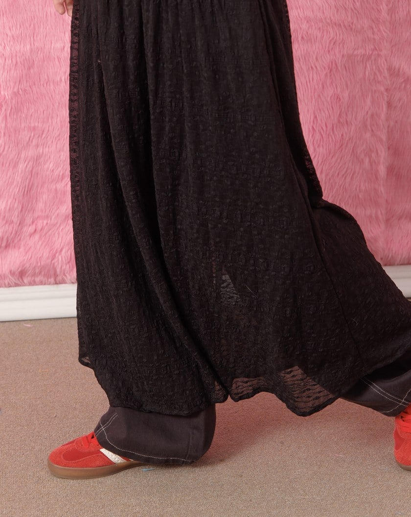 透膚蕾絲内搭背心洋裝(兩色)