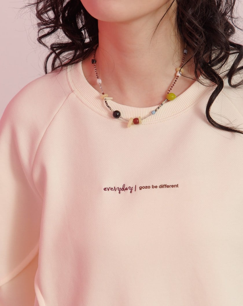 刺繡立體波紋造型大學T(兩色)