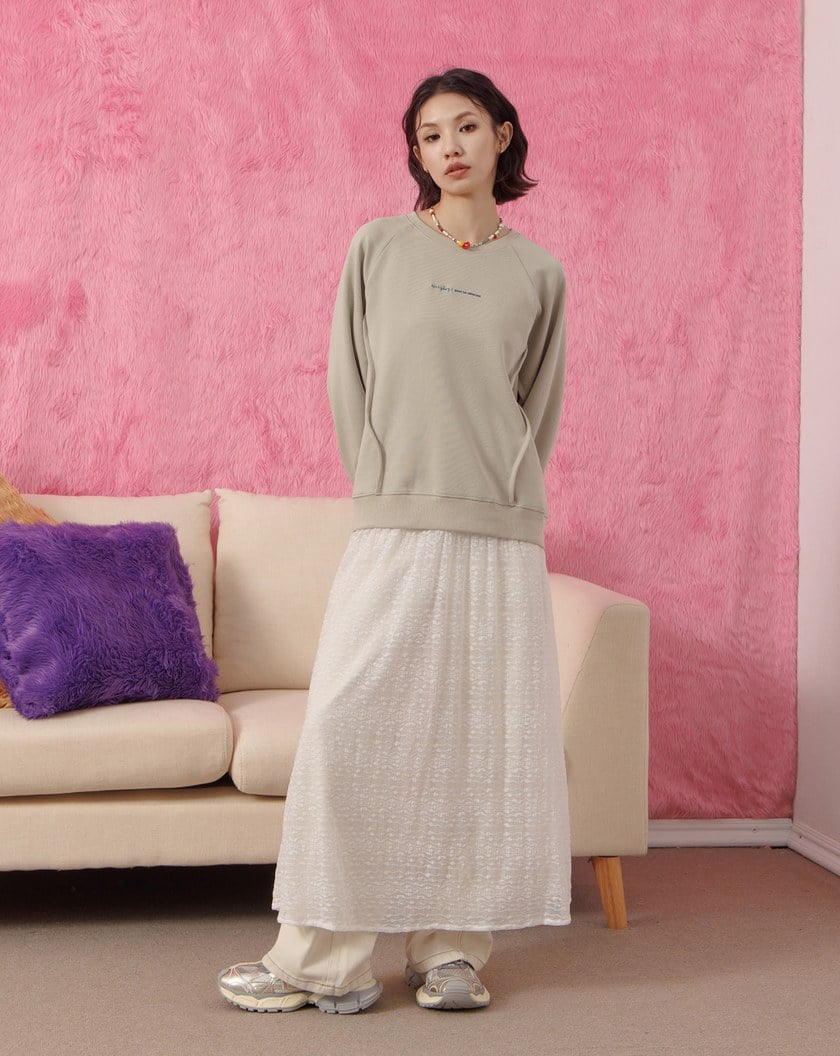 刺繡立體波紋造型大學T(兩色)