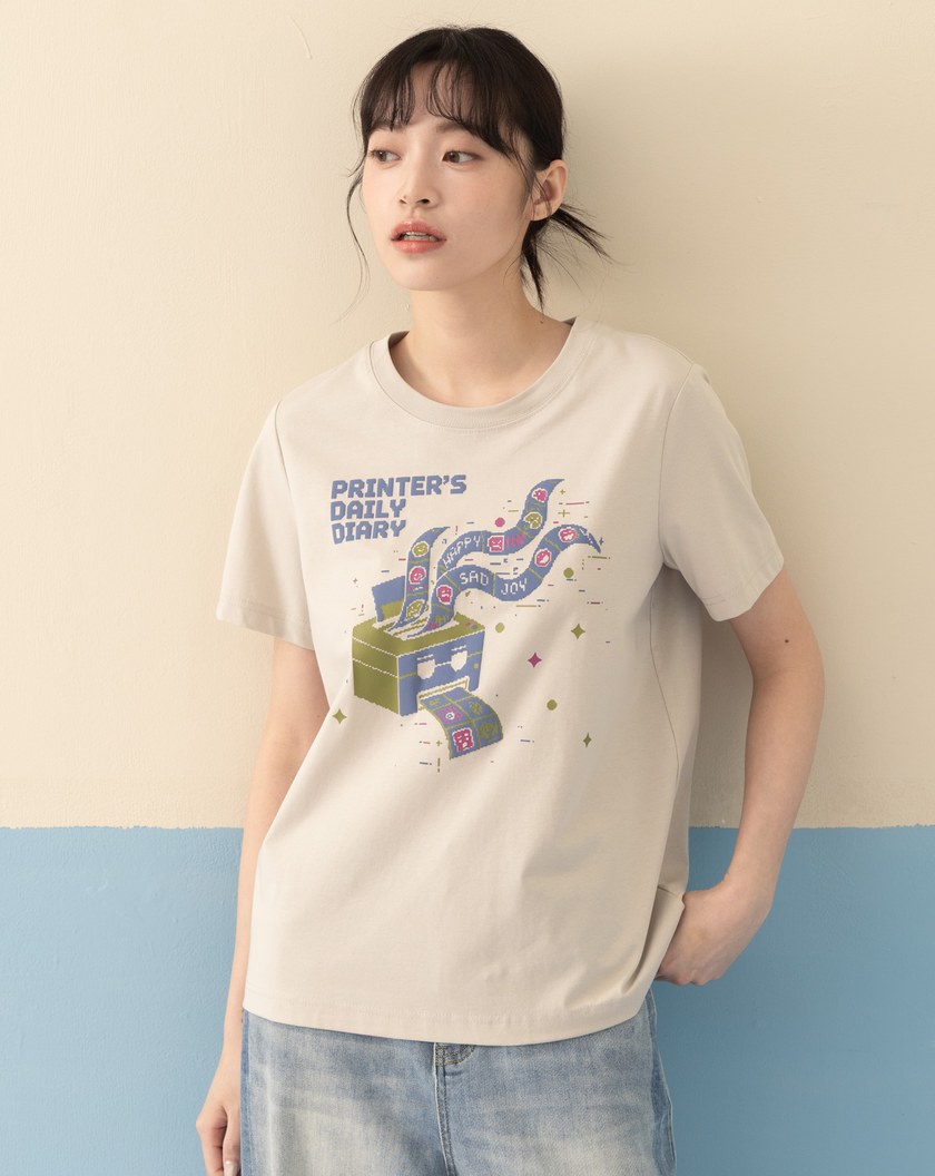 上班emoji發泡印花涼感T恤(兩色)