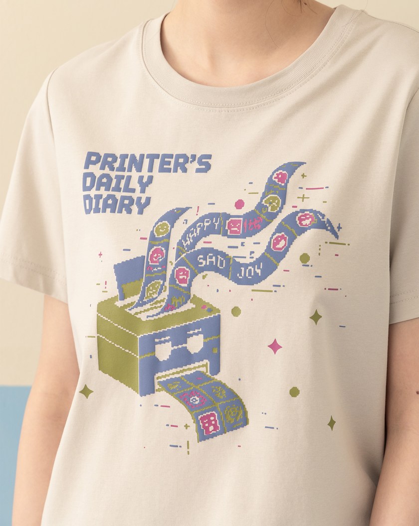 上班emoji發泡印花涼感T恤(兩色)