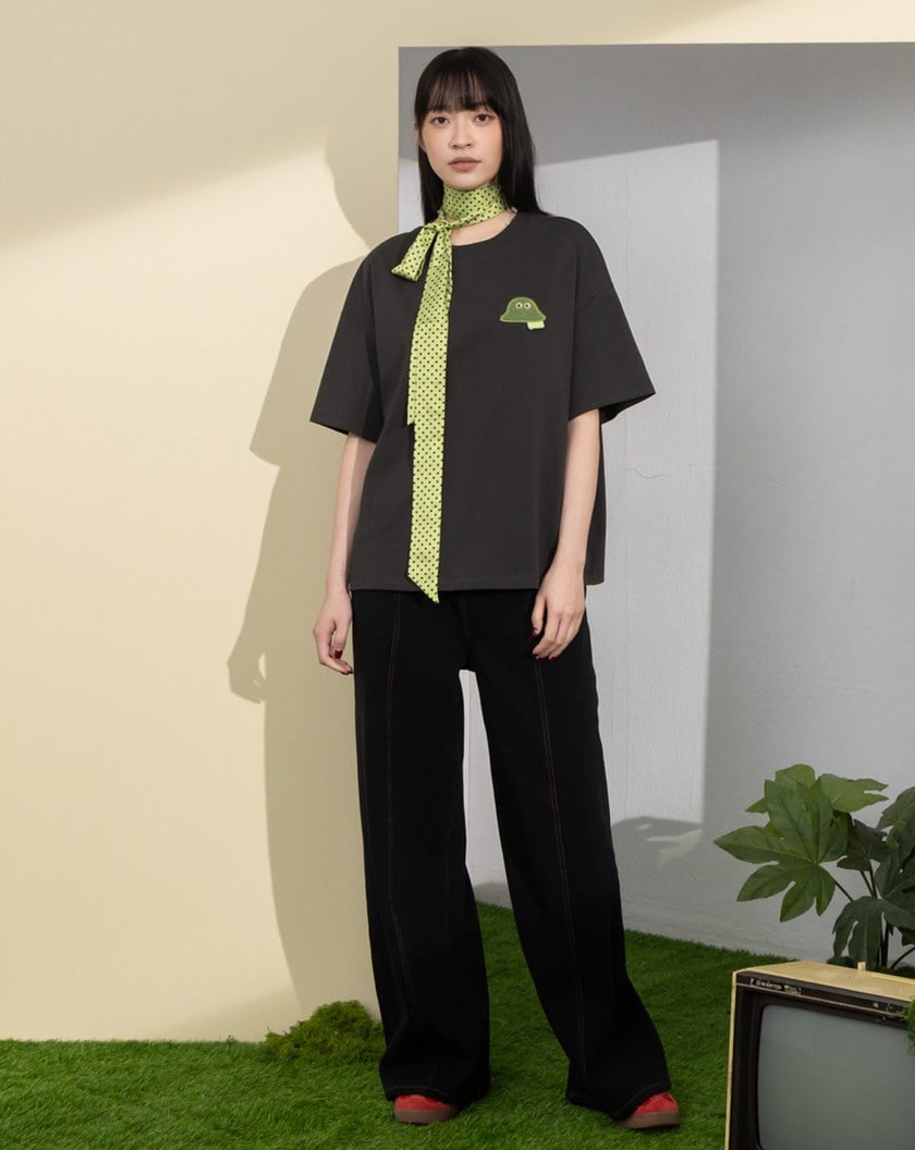 草皮Ada毛巾繡落肩涼感T恤(兩色)