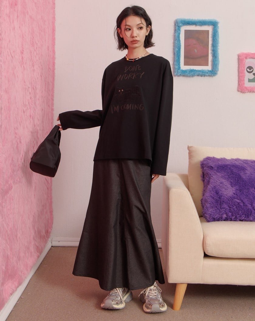 躲貓貓貼布繡長袖T恤(兩色)