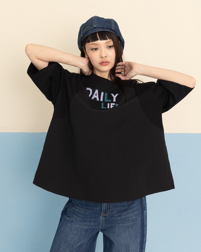 全能防禦Pro+ 異材質拼接傘狀T恤(兩色)