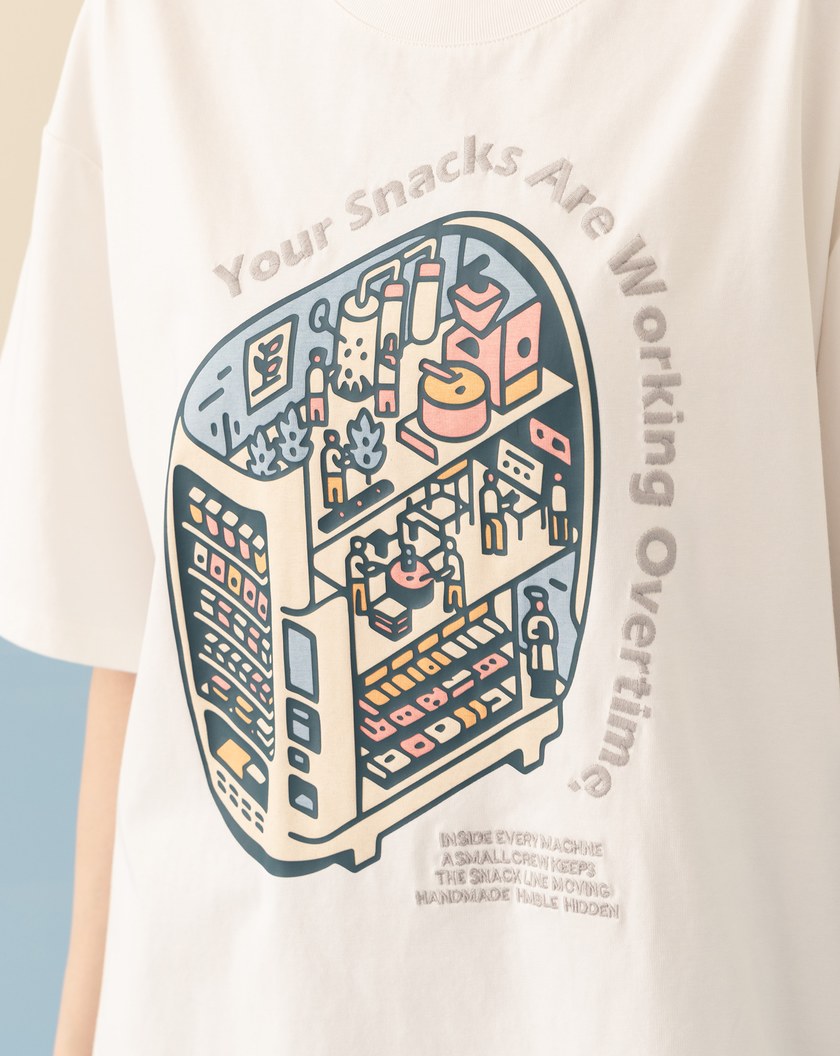 全能防禦Pro+ 販賣機印花寬鬆T恤(兩色)