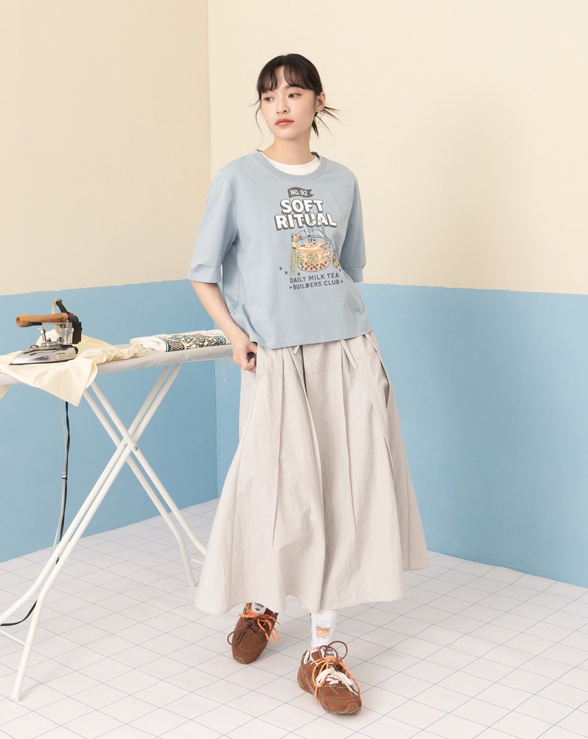 全能防禦Pro+ 珍奶製作印花繭型T恤(兩色)