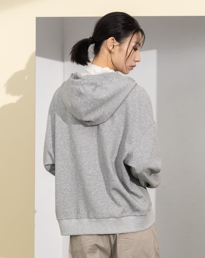 大V領開襟造型帽T(兩色)