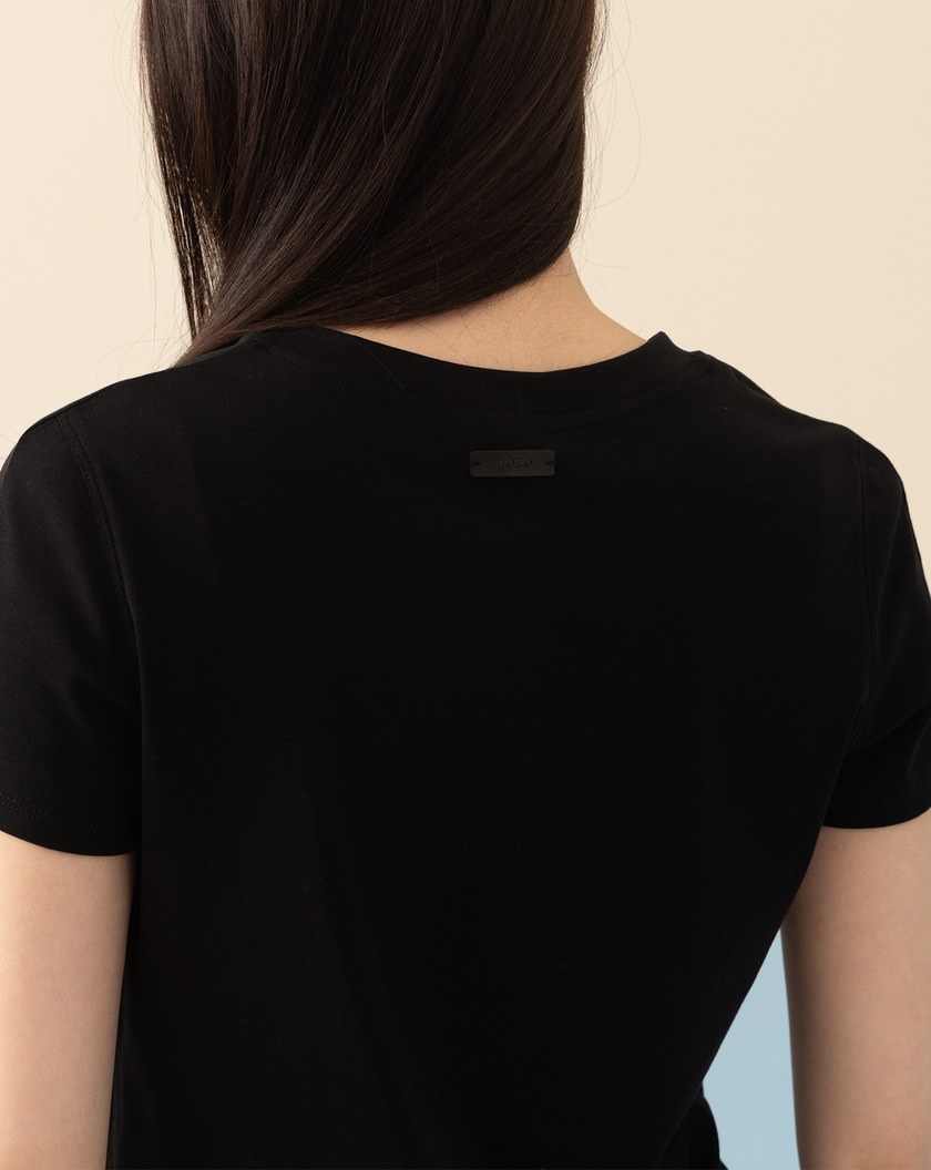 涼感天絲圓弧下擺合身T恤(兩色)