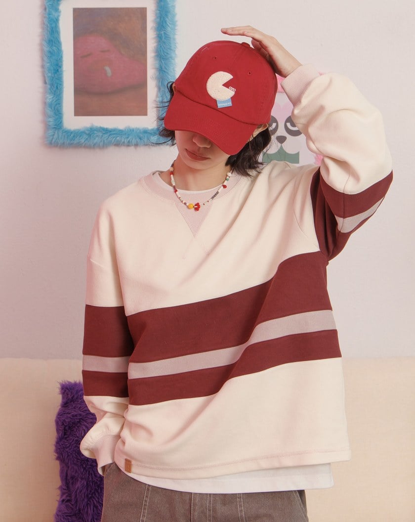 層次拼色落肩大學T(兩色)