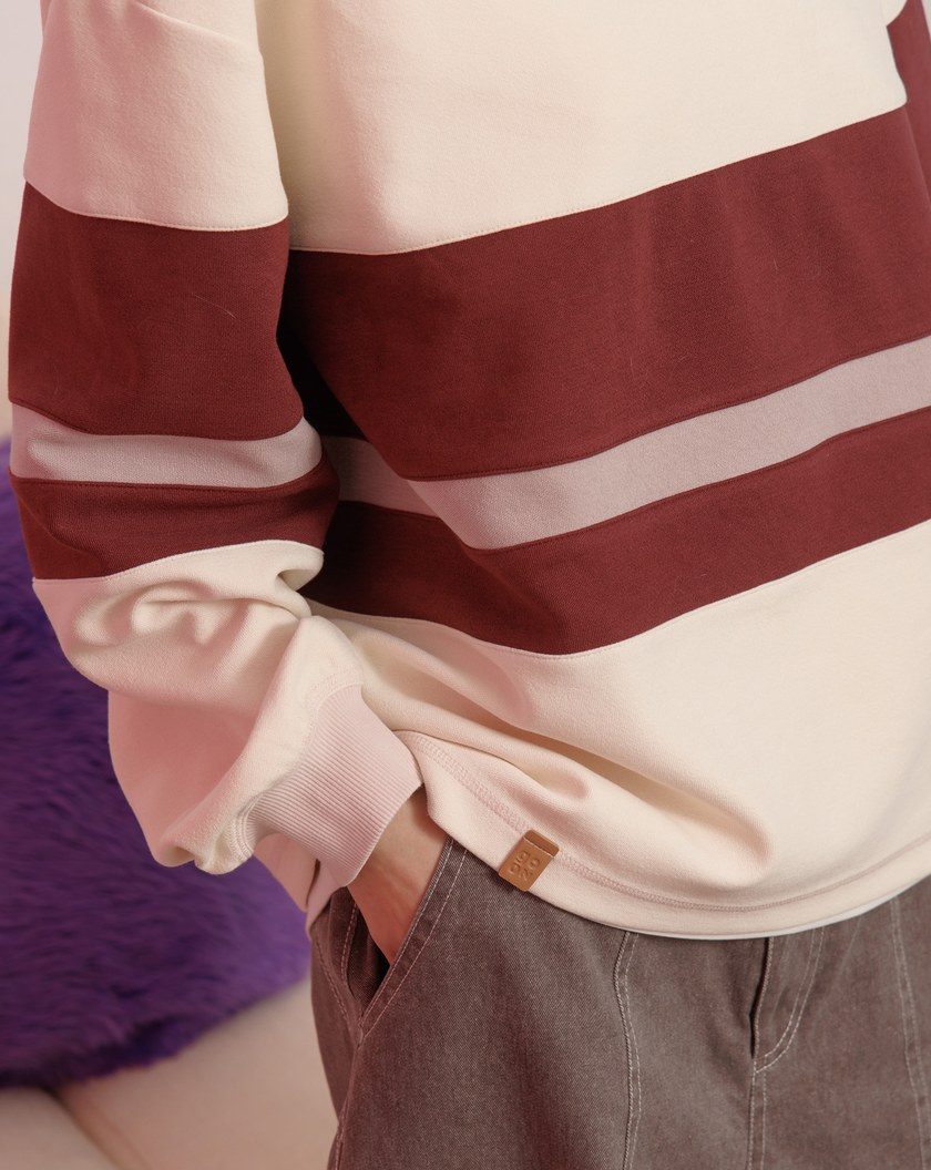 層次拼色落肩大學T(兩色)