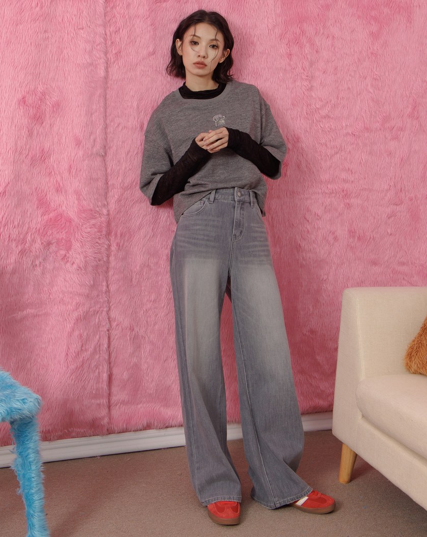 透膚蕾絲内搭長袖上衣(兩色)