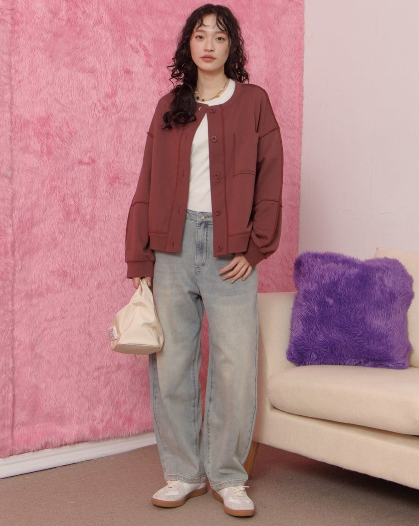 機能暖感拷克線廓型外套(兩色)