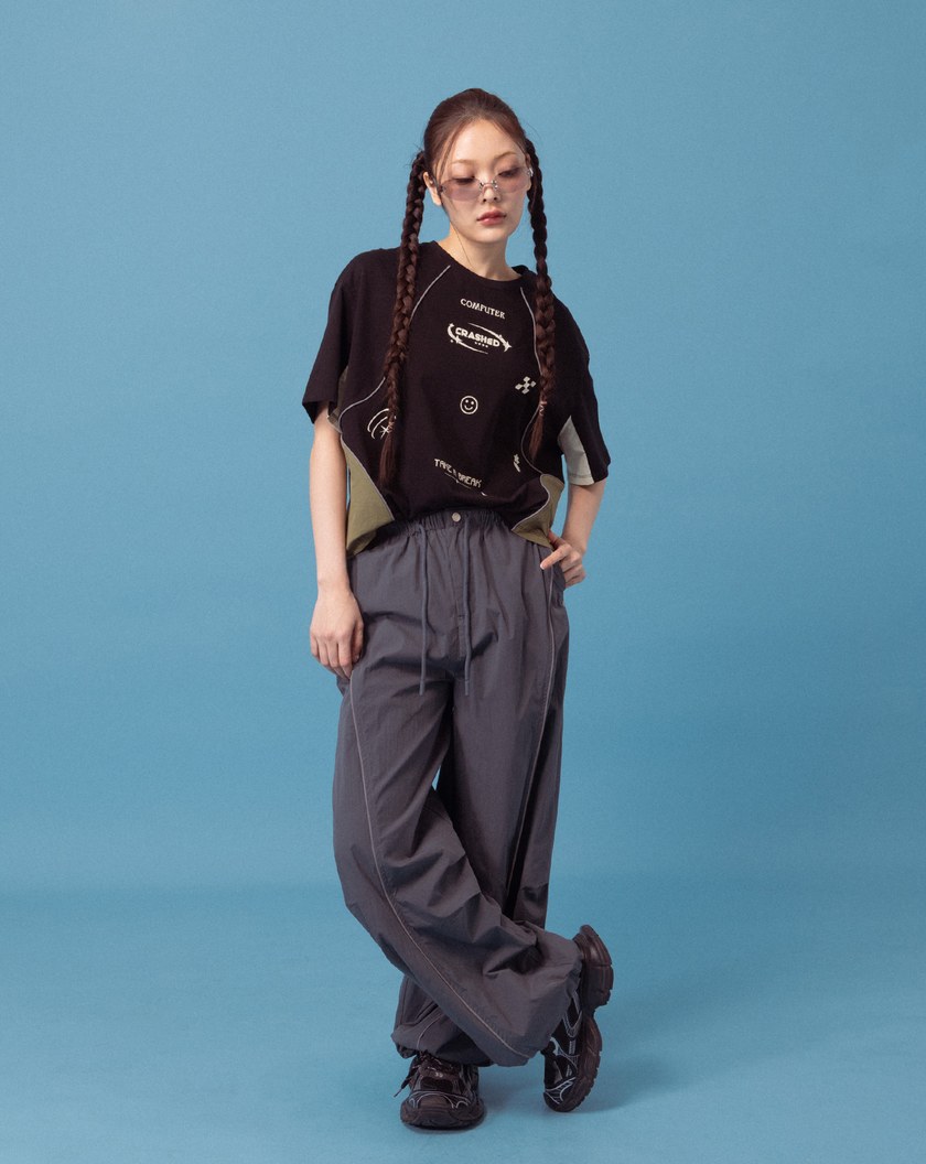 A｜運動風撞色拼接造型T恤(兩色)