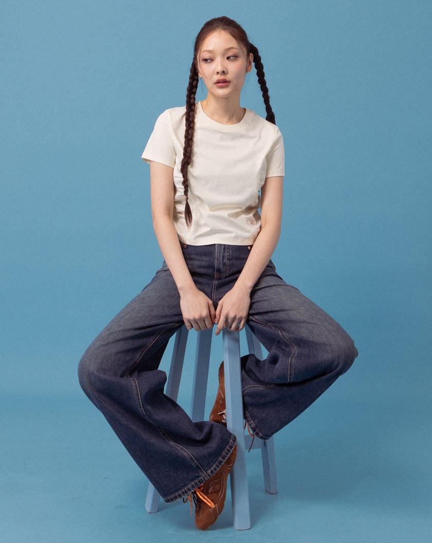 A｜天絲抽皺腰線修身T恤(兩色)