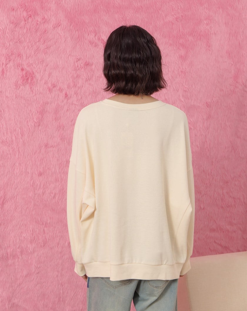 ➤收納印花空氣棉大學T(兩色)