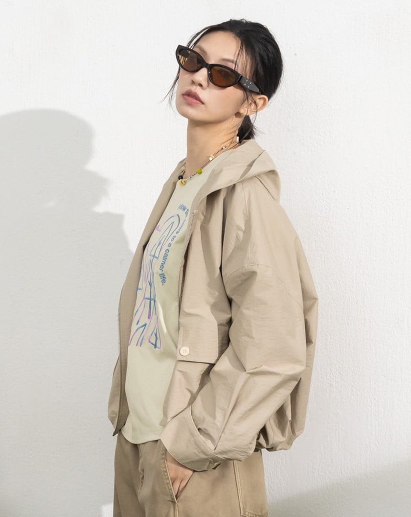 大口袋花苞造型連帽外套(兩色)