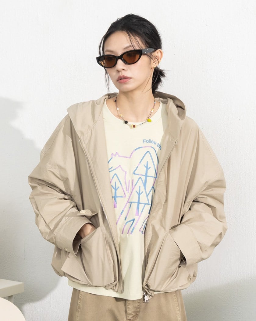 大口袋花苞造型連帽外套(兩色)