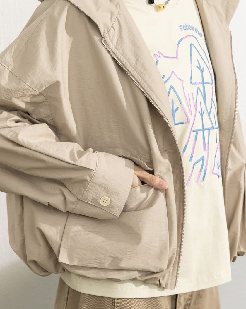 大口袋花苞造型連帽外套(兩色)