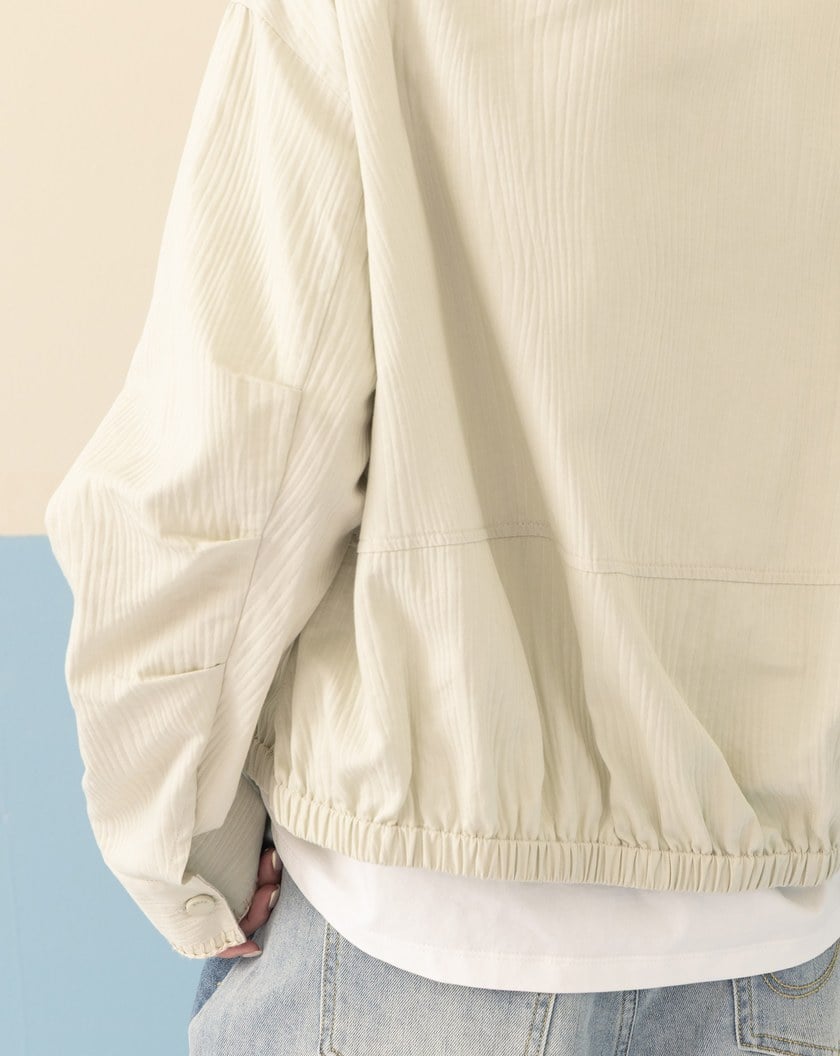 織紋立體袖繭型外套(兩色)
