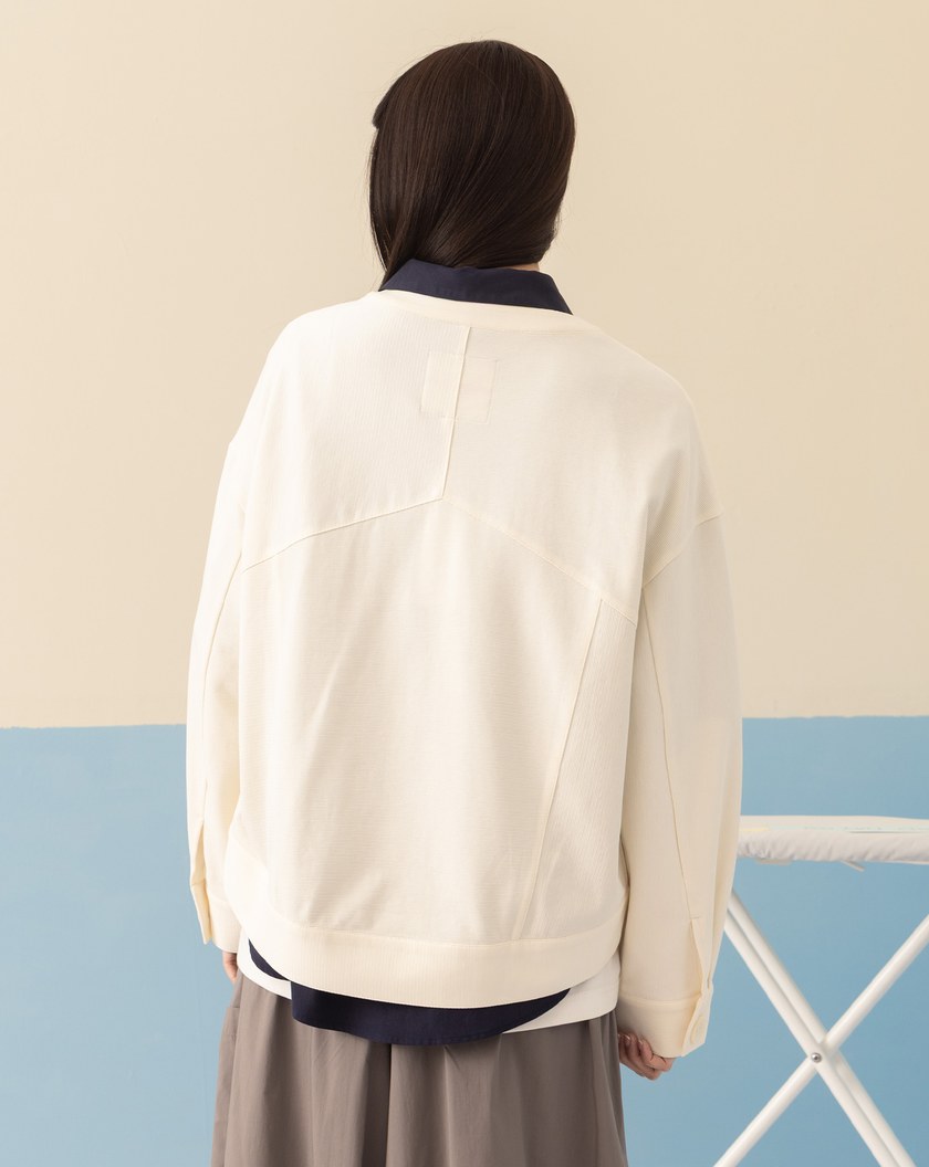 ➤雙口袋針織拼接外套(兩色)