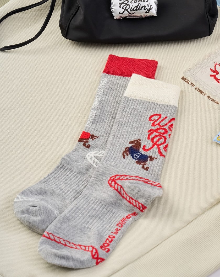 【新年限定】馬上起飛開運配色長襪(兩色)