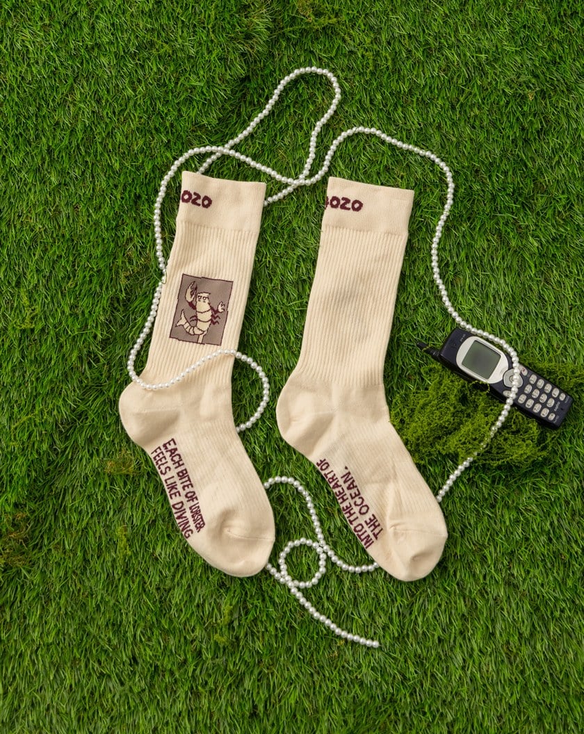 海洋之中趣味不對稱長襪(兩色)