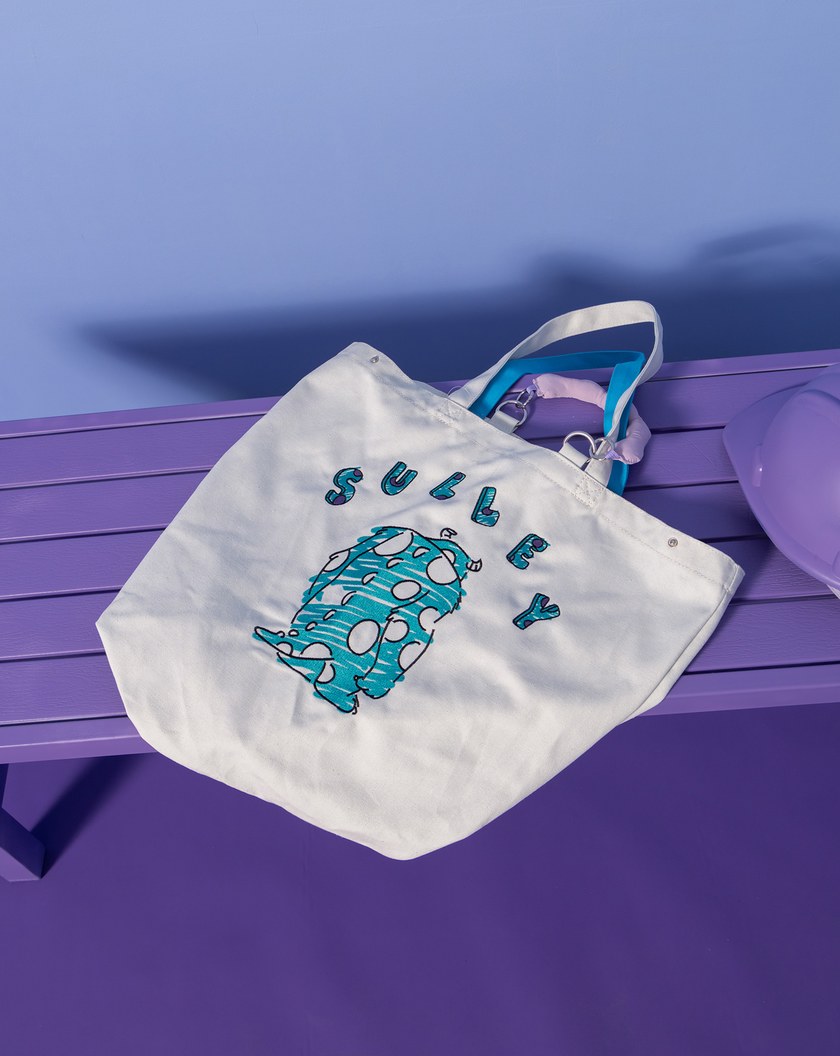PIXAR系列 毛怪背影可拆雲朵提把帆布袋